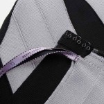 Herve Leger Black and Grey One Shoulder Bandage Dress label