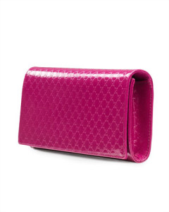 Gucci Broadway Microguccissima Patent Leather Evening Clutch, Fuchsia