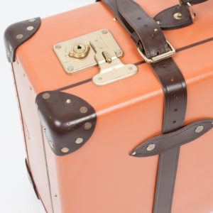 Globe-Trotter Orange 3 Piece Luggage Set Lock 2