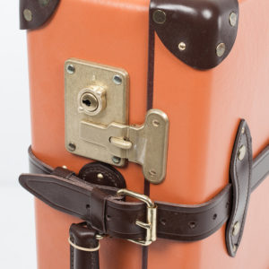 Globe-Trotter Orange 3 Piece Luggage Set Lock