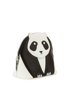 Panda Medium Zip Pouch, White/Black