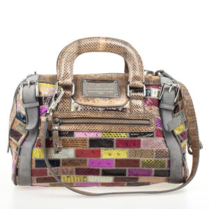 Dolce and Gabbana Miss Easy Way Ayers Snakeskin Patchwork Satchel front