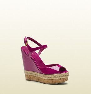 Gucci hollie patent leather wedge