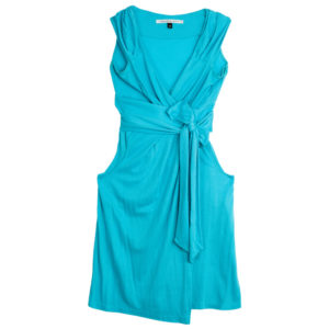 Diane Von Furstenberg Aqua Celosa Cotton Wrap Dress - 350 AED