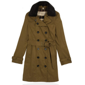 Burberry Long Shearling Collar Trench Coat Burberry Long Shearling Collar Trench Coat