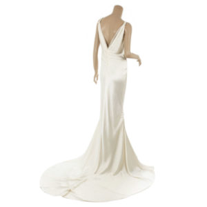 Vera Wang Sheath Wedding Dress Size M Back