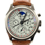 Front of the Roger Dubuis Hommage 18k White Gold Mens Wristwatch 40 MM