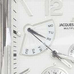 Retrograde on the Jacques Lemans 1-1246 Stainless Steel Mens Watch 34 MM
