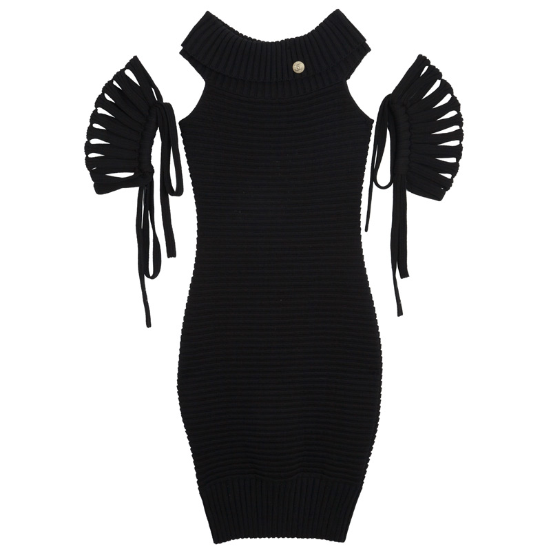Chanel Black Dress M Dhs5,815