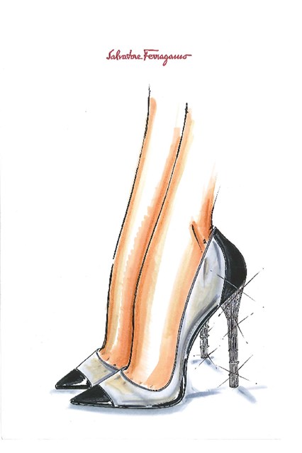 Salvatore Ferragamo, creative director Massimiliano Giornetti: “The magic of a shoe that turns a woman into a princess and gives her the feeling of walking on clouds is a universal dream. A modern Cinderella fairy tale of rediscovering a soft sensuality and a powerful femininity. A shoe made of transparency and light: the cage heel, an iconic symbol of Salvatore Ferragamo, is covered with Swarovski crystals and is transformed by sparkling impalpability.”