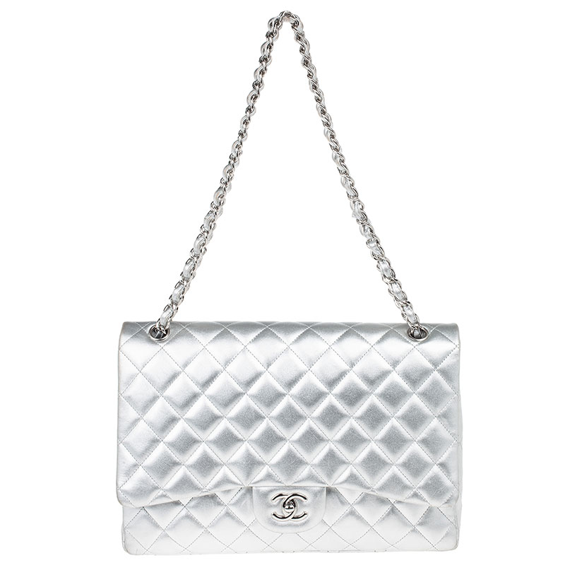 Chanel Metallic Maxi Flap Bag Dhs15,330