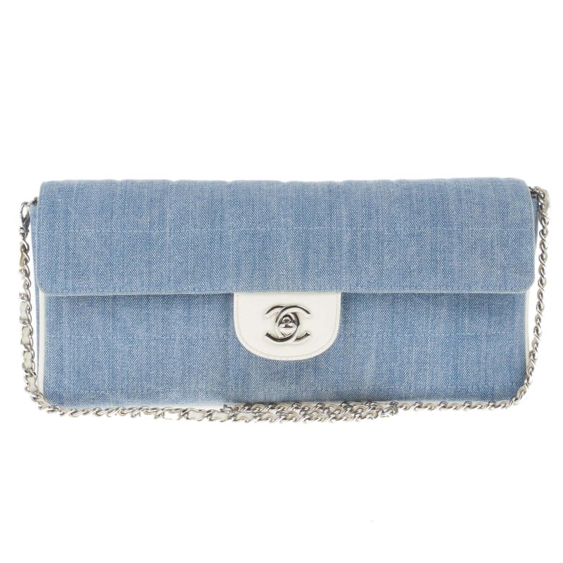Chanel Blue Denim Chocolate Bar Medium East-West Bag