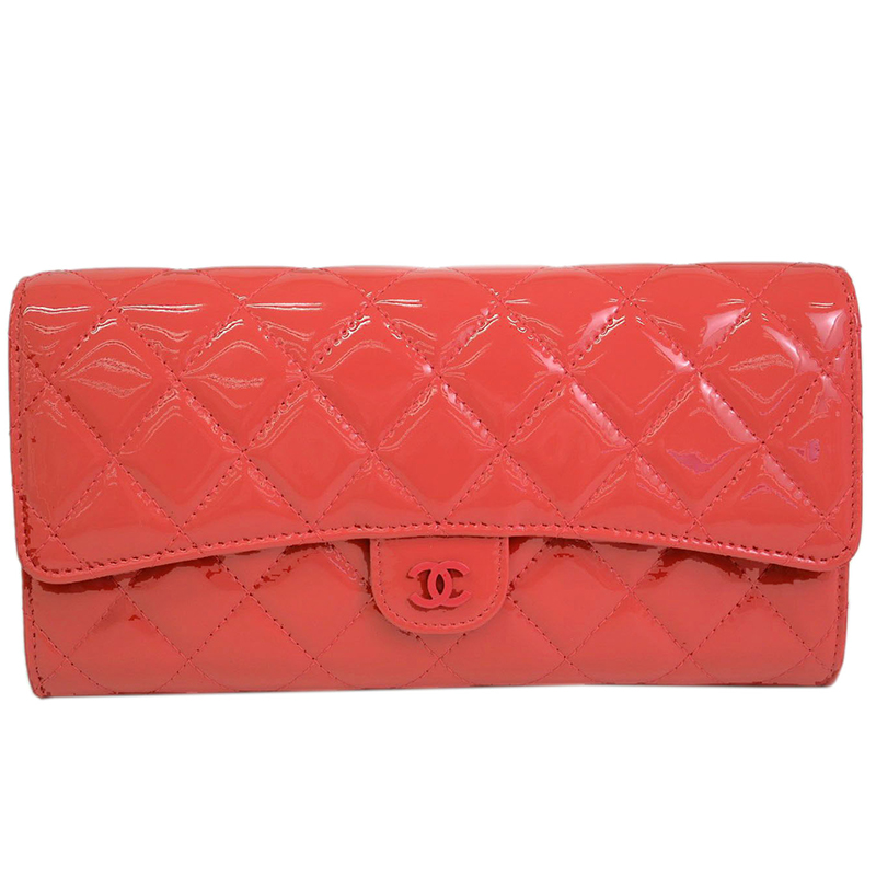 Salmon Pink Enamel Leather Wallet USD 1,701