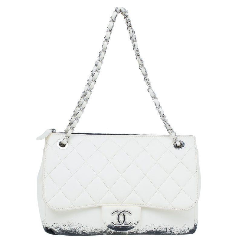 White Limited Edition Blizzard Jumbo Flap Bag USD 2,649