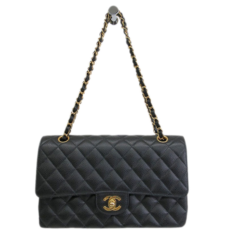 Chanel Black Caviar Double Flap Shoulder Bag
