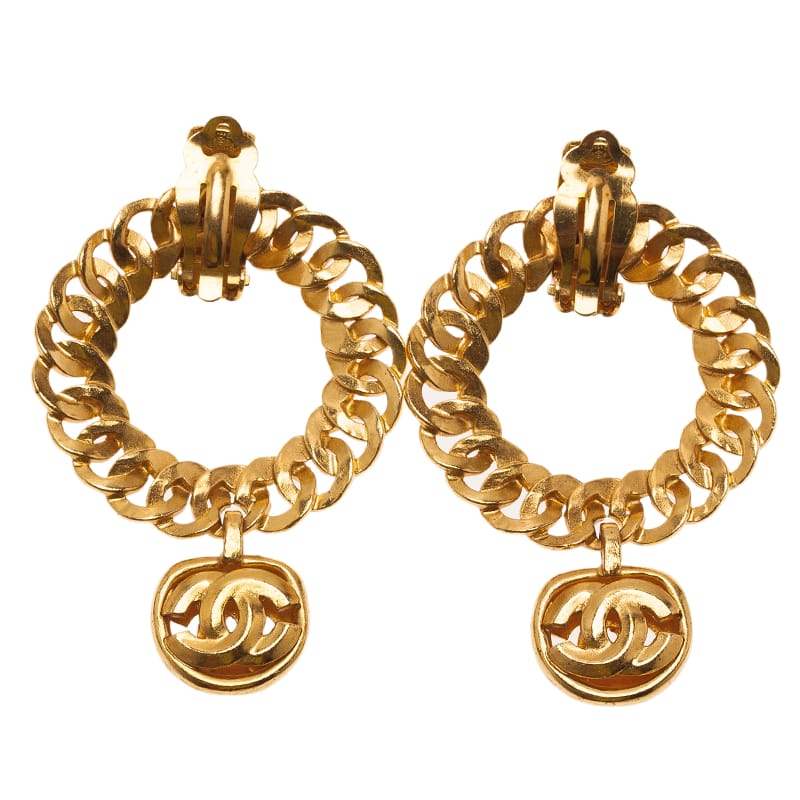Chanel Vintage CC Gold-Tone Earrings