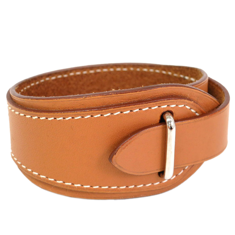 Hermes Brown Leather Bracelet 17CM