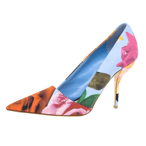 Dior Rose Print Pointed Toe Pumps Size 38.5