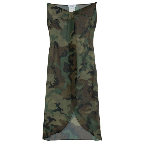 Dior Strapless Camouflage Beach Dress L