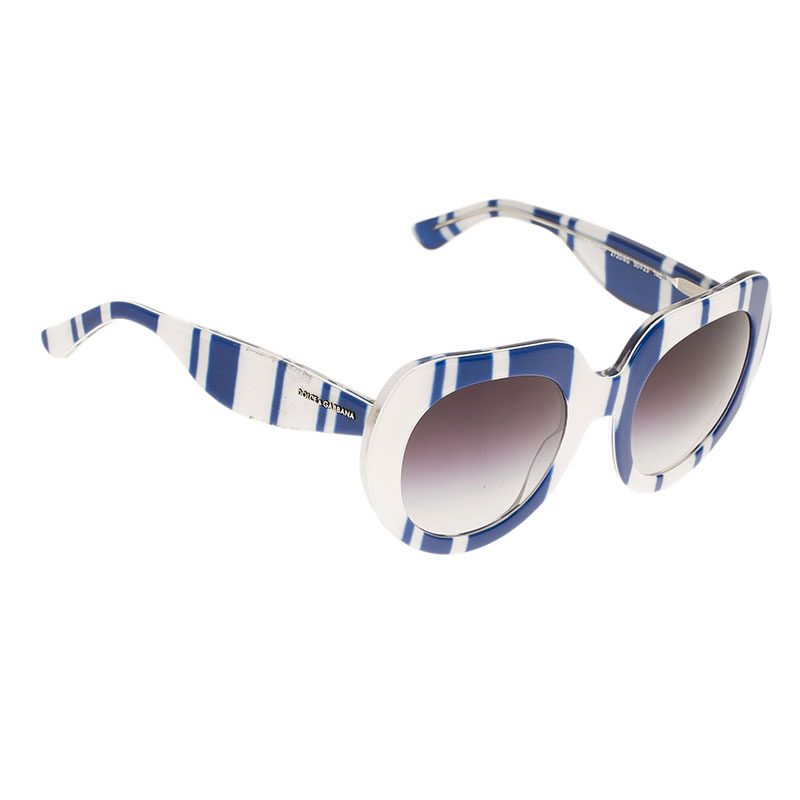 Dolce and Gabbana Blue and White DG4191 Striped Sunglasses