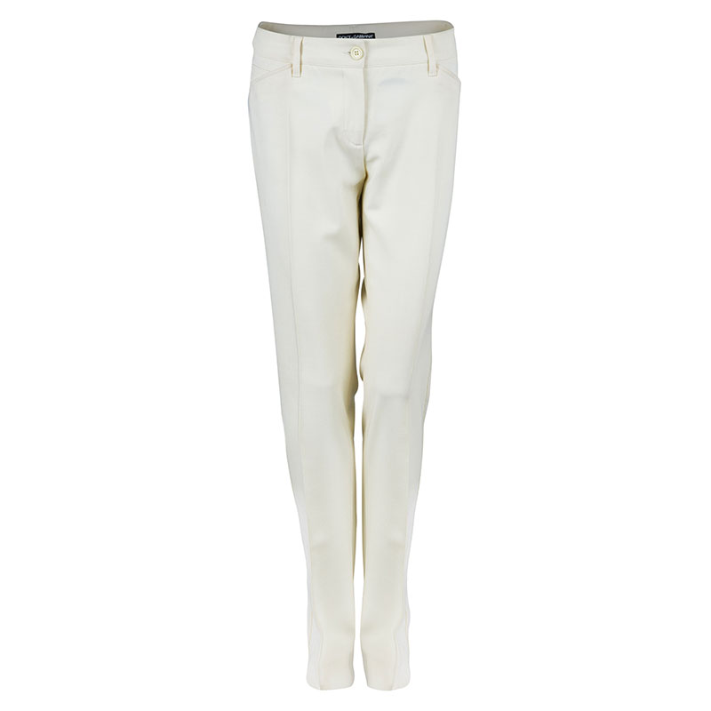 Dolce and Gabbana Off-White Trousers M