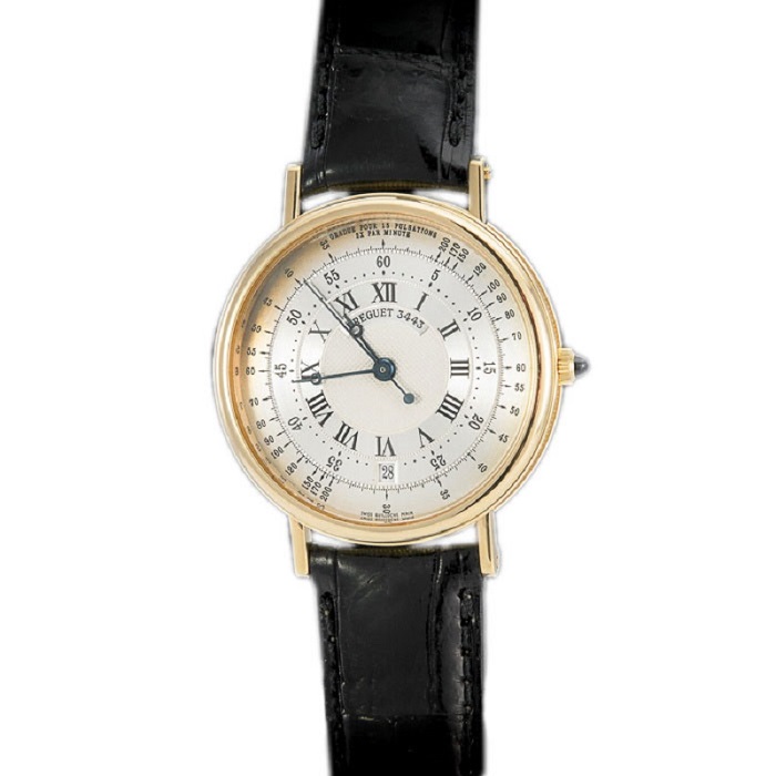 Breguet Silver 18K Yellow Gold Pulsometer Men's Wristwatch 36MM