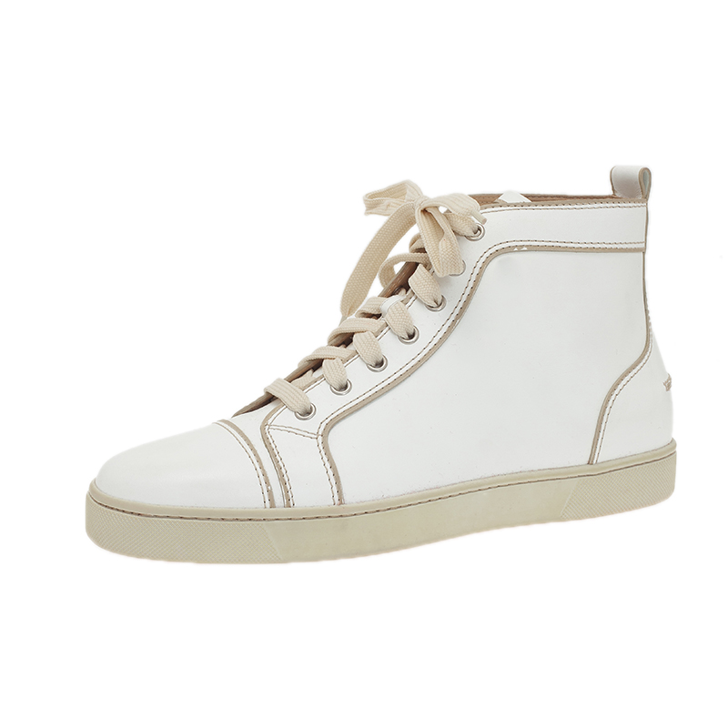 Christian Louboutin White Leather Louis Sneakers Size 41