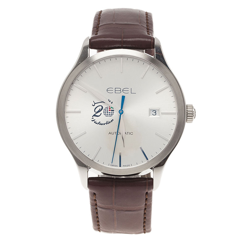 Ebel Silver Stainless Steel 100 Classic Men's Wristwatch 40MM