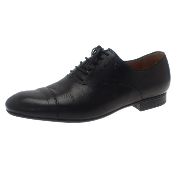 Gucci Black Leather Lace Up Oxfords Size 41