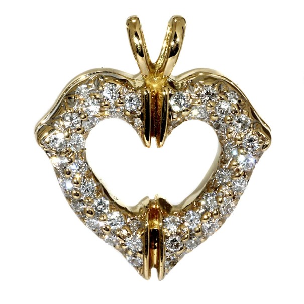 Cartier Heart Diamond 18 K Yellow Charm Pendant