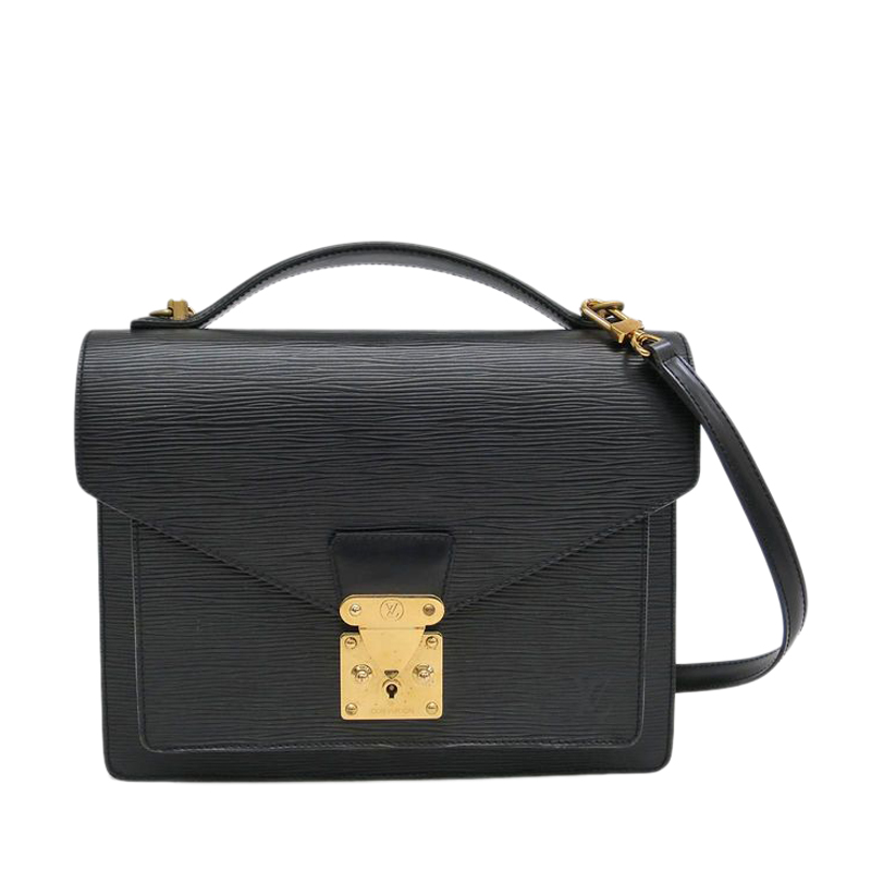 Louis Vuitton Black Epi Leather Monceau Shoulder Bag
