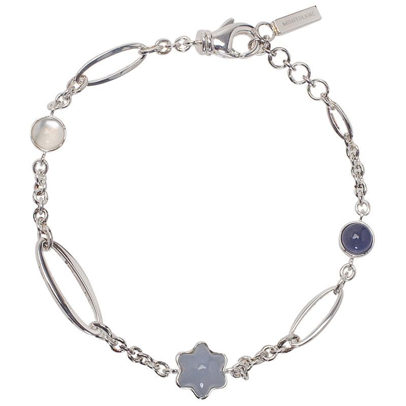 Montblanc Star Blue Cabouchon Silver Bracelet