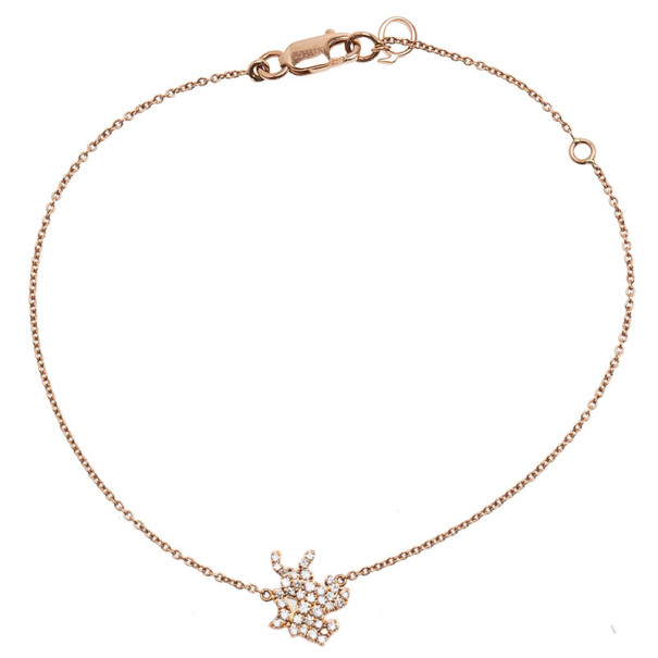 Qeelin Petite Horse Diamond 18K Rose Gold Bracelet 18CM