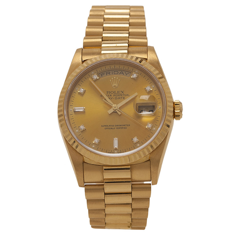 Rolex Gold 18K Yellow Gold Day Date President Men's Wristwatch 36MM