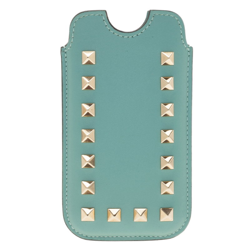 Valentino Turquoise Leather Rockstud iPhone Cover