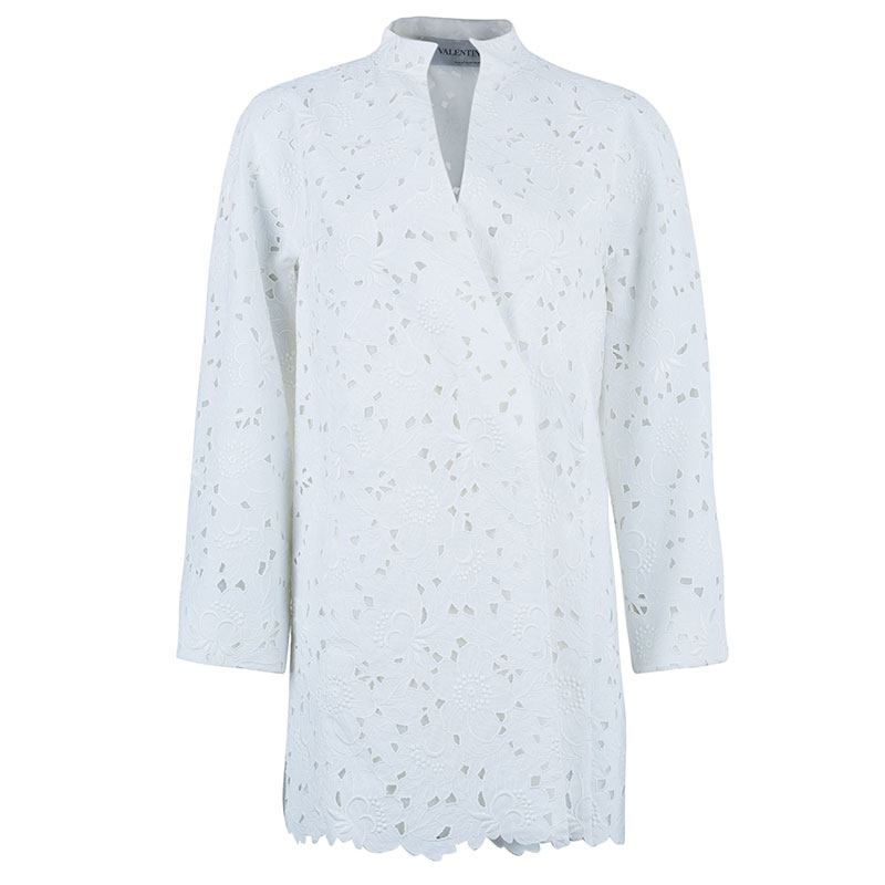 Valentino White Floral Lace Jacket S