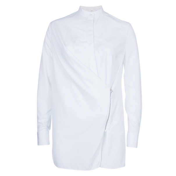Chalayan White Poplin Zip Shirt M