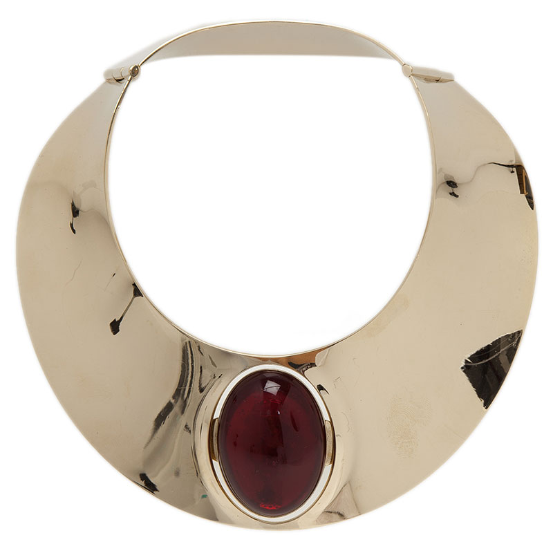 Dior Red Stone Gold Tone Collar Necklace