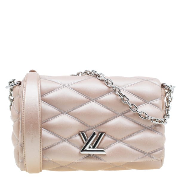 Louis Vuitton Champagne Quilted Lambskin Leather GO14 Malletage PM Bag