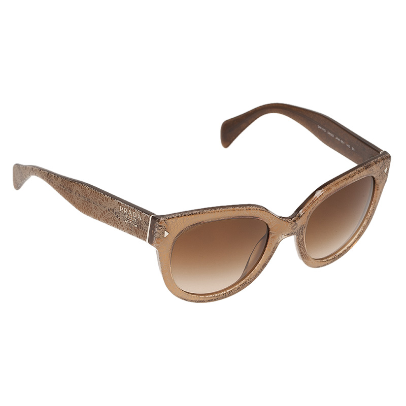 Prada Brown Printed SPR 17O Round Sunglasses