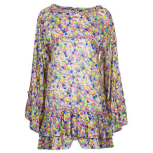 Chanel Multicolor Polka Dot Long Sleeve Dress L
