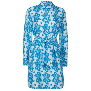 Diane Von Furstenberg White Blue Printed Taffy Dress S