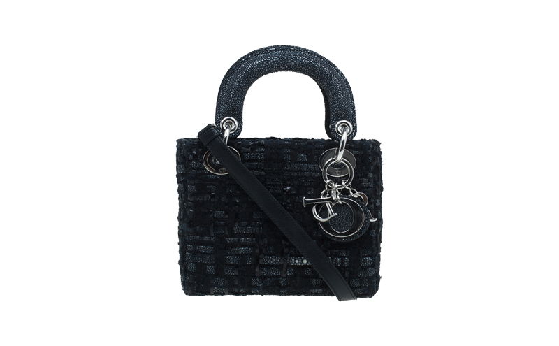 Bag of the Week: Black Dior Tweed Stingray Mini Lady Dior