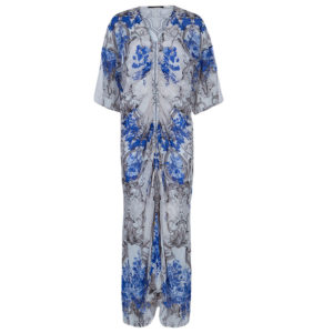 Roberto Cavalli Floral Printed Drawstring Kaftan S