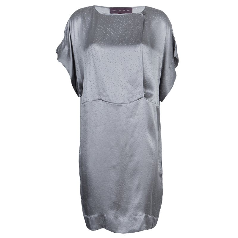 Stella McCartney Grey Silk Dotted Dress M