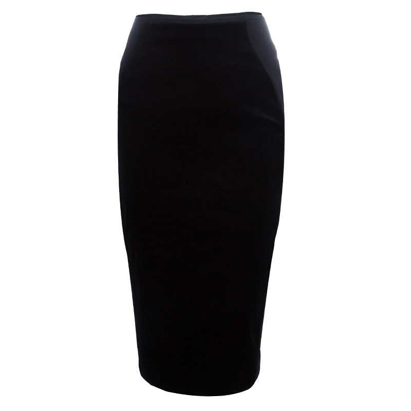 Stella McCartney Black Velvet Paneled Pencil Skirt S