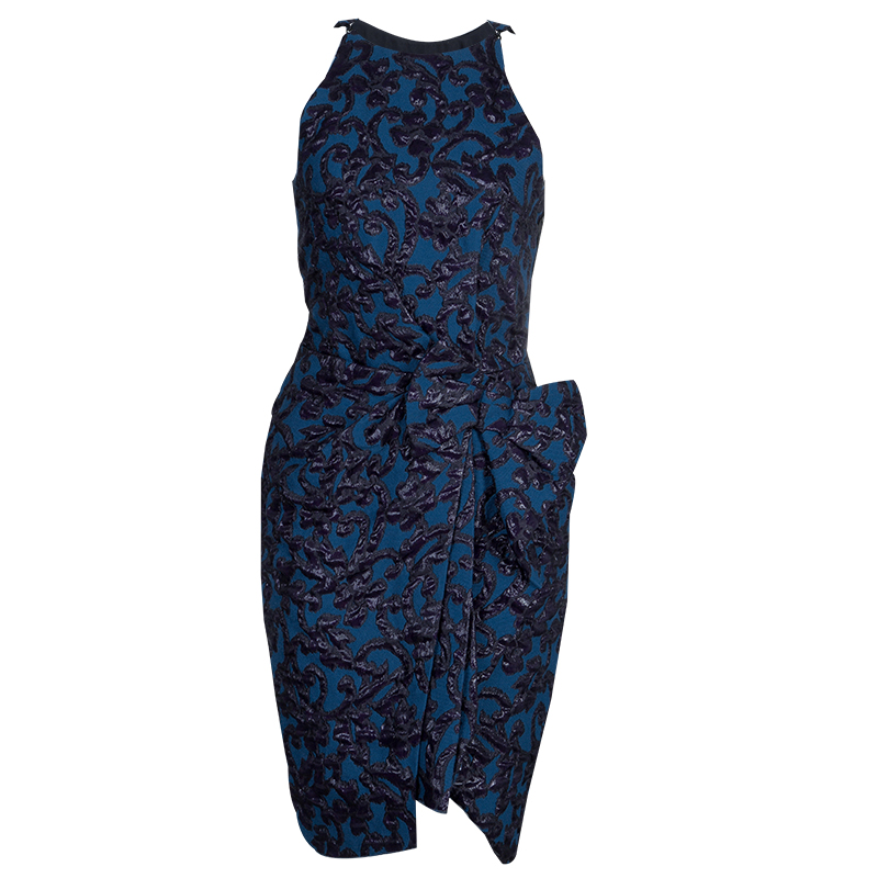 Lanvin Blue Brocade Dress M