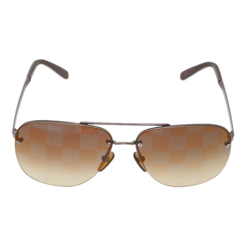 Louis Vuitton Brown Socoa Damier Aviators Sunglasses – Inside The Closet