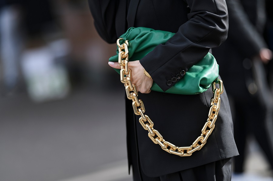 Bottega Veneta Green Chain Pouch Shoulder Bag