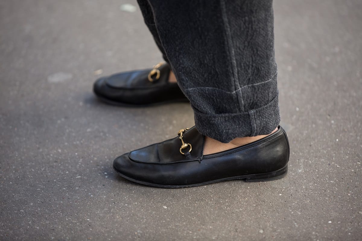 Men's Gucci Jordaan loafer in brown suede